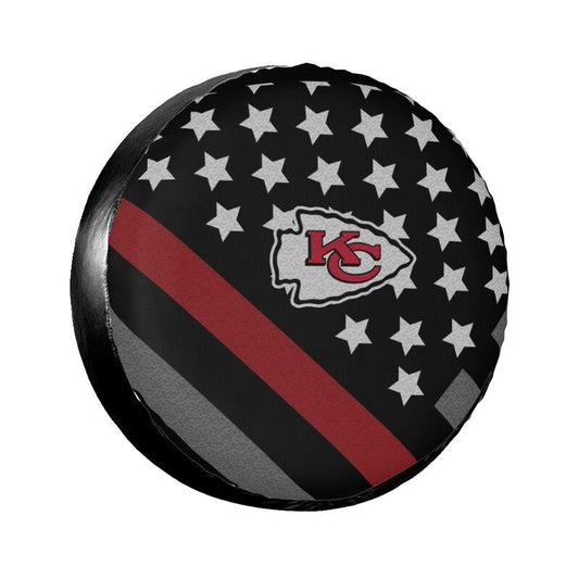 Kansas City Chiefs 2 car dustproof sunscreen tyre protective cover Tyre protective cover