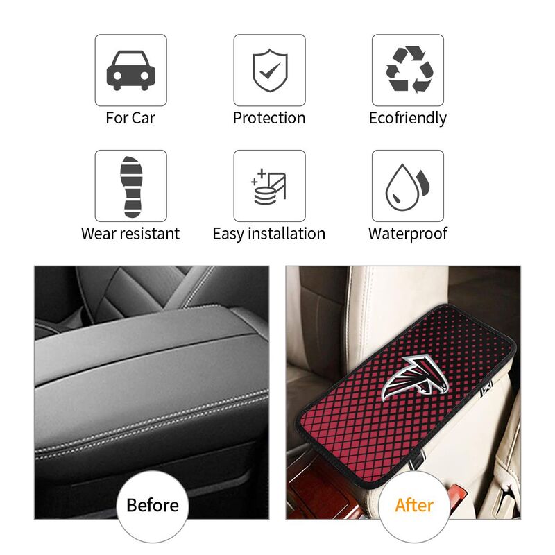 Atlanta Falcons Car handrail box cushion Personalized printed car armrest cover