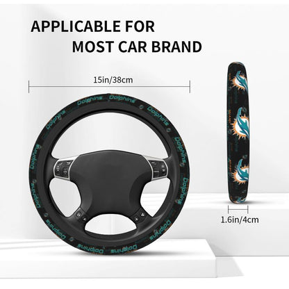 Miami Dolphins Printed breathable elastic steering wheel protective cover
