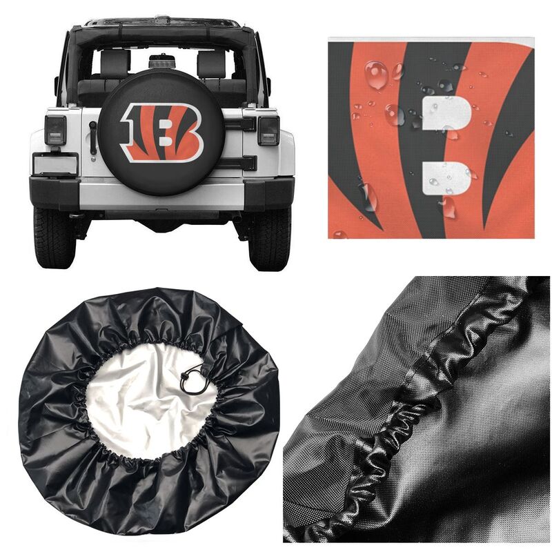 Cincinnati Bengals 2 car dustproof sunscreen tyre protective cover Tyre protective cover