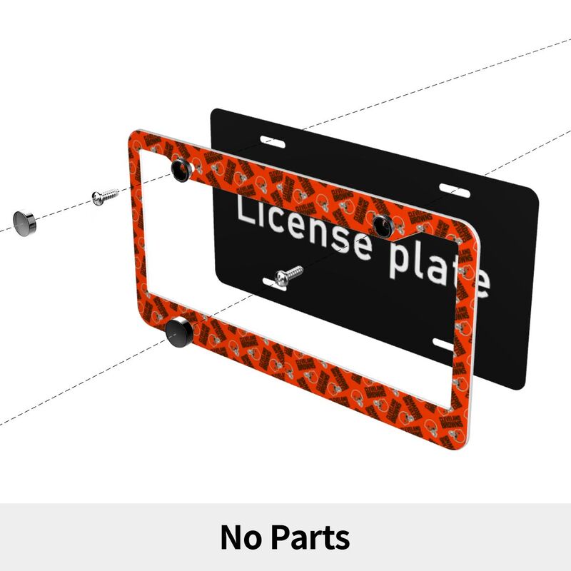 Cleveland Browns Print front rear license plate holder circular hole license plate holder (one pair)