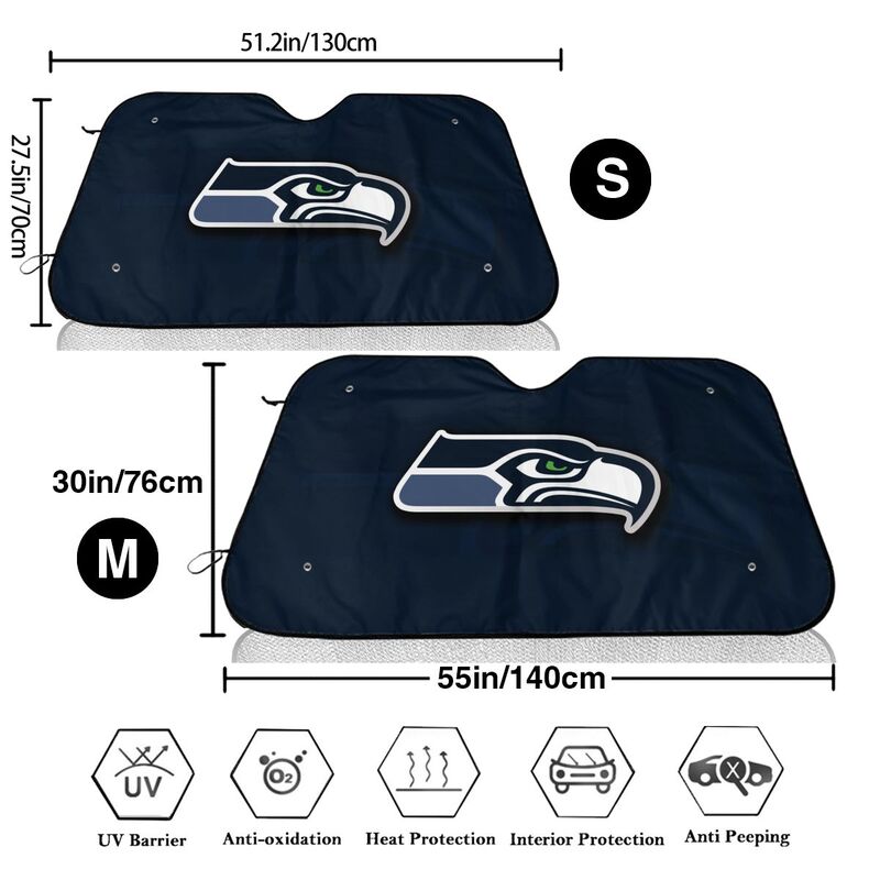 Seattle Seahawks Print Car windshield sunshades suitable for front Car windshield sunshades