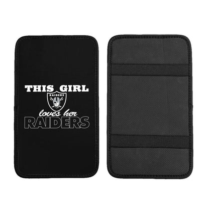 Las Vegas Raiders Printing car center console pad car armrest protective cover