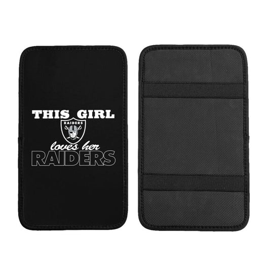 Las Vegas Raiders Printing car center console pad car armrest protective cover