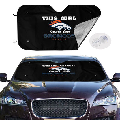 Denver Broncos Printing multi size car front windshield sunshade car windshield sunshade