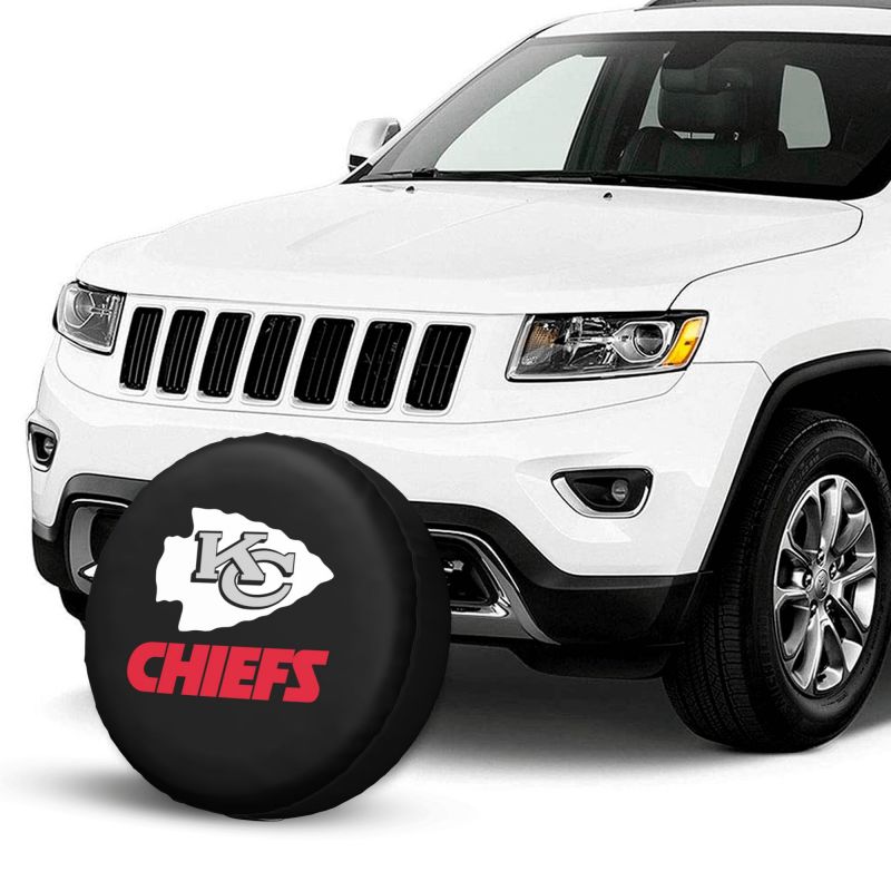 Kansas City Chiefs 2 Car tire protective cover waterproof and dustproof tire cover