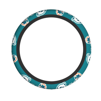 Miami Dolphins Printed breathable elastic steering wheel anti slip cover