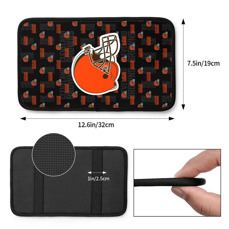 Cleveland Browns printed Car handrail cushion Personalized car armrest cover