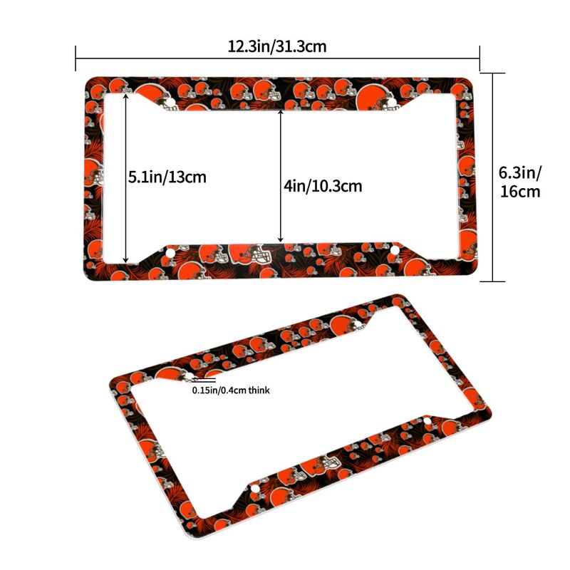 Cleveland Browns Print Car license plate frame four hole license plate holder (one pair)