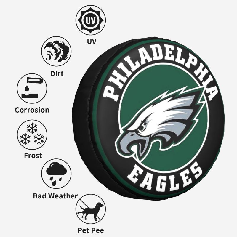 Philadelphia Eagles Printing car tire covers waterproof and dustproof protective covers