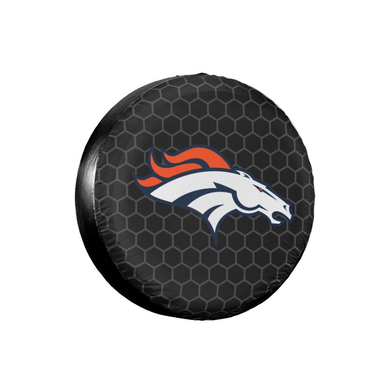 Denver Broncos Grid printed car tire cover dustproof and waterproof tire cover