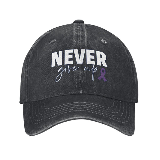 NEVER Give Up Printed unisex baseball cap adjustable cap outdoor sun hats trucker hat