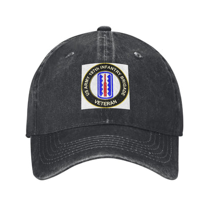 US Army 197th Infantry Brigade Veteran Printed unisex baseball cap outdoor hats adjustable cap trucker gift hat