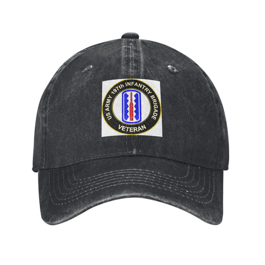 US Army 197th Infantry Brigade Veteran Printed unisex baseball cap outdoor hats adjustable cap trucker gift hat