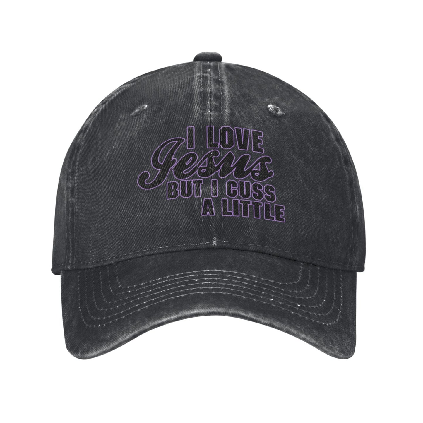 I Love Jesus But I Cuss A Little Printed unisex baseball cap adjustable cap outdoor sun hats trucker hat