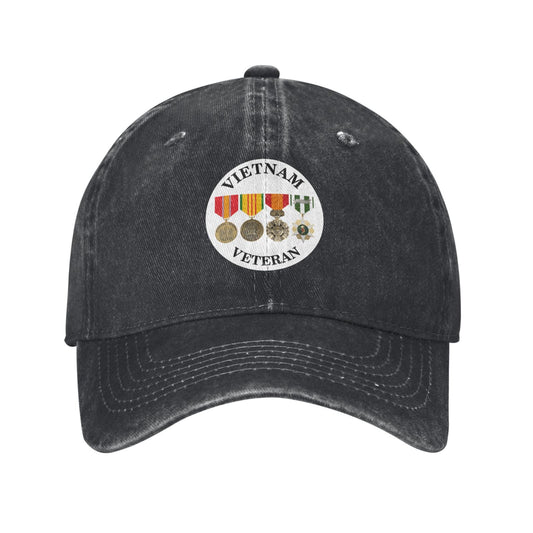 Army Vietnam Veteran Medals Printed unisex baseball cap adjustable cap outdoor sun hats trucker hat