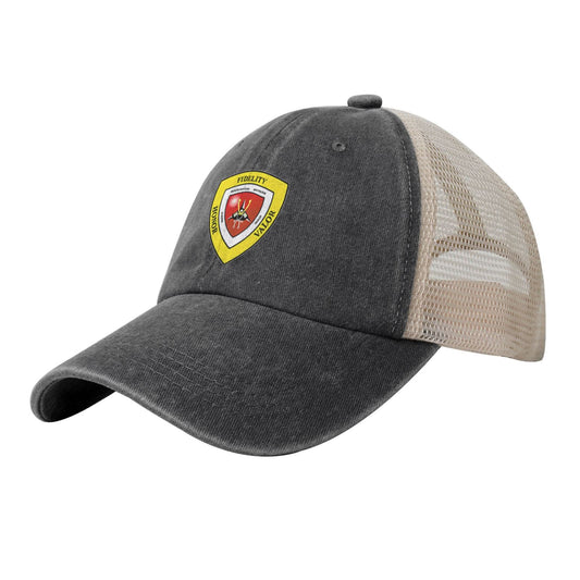 Hqbn3div Printed unisex baseball cap adjustable grid baseball cap veteran gift