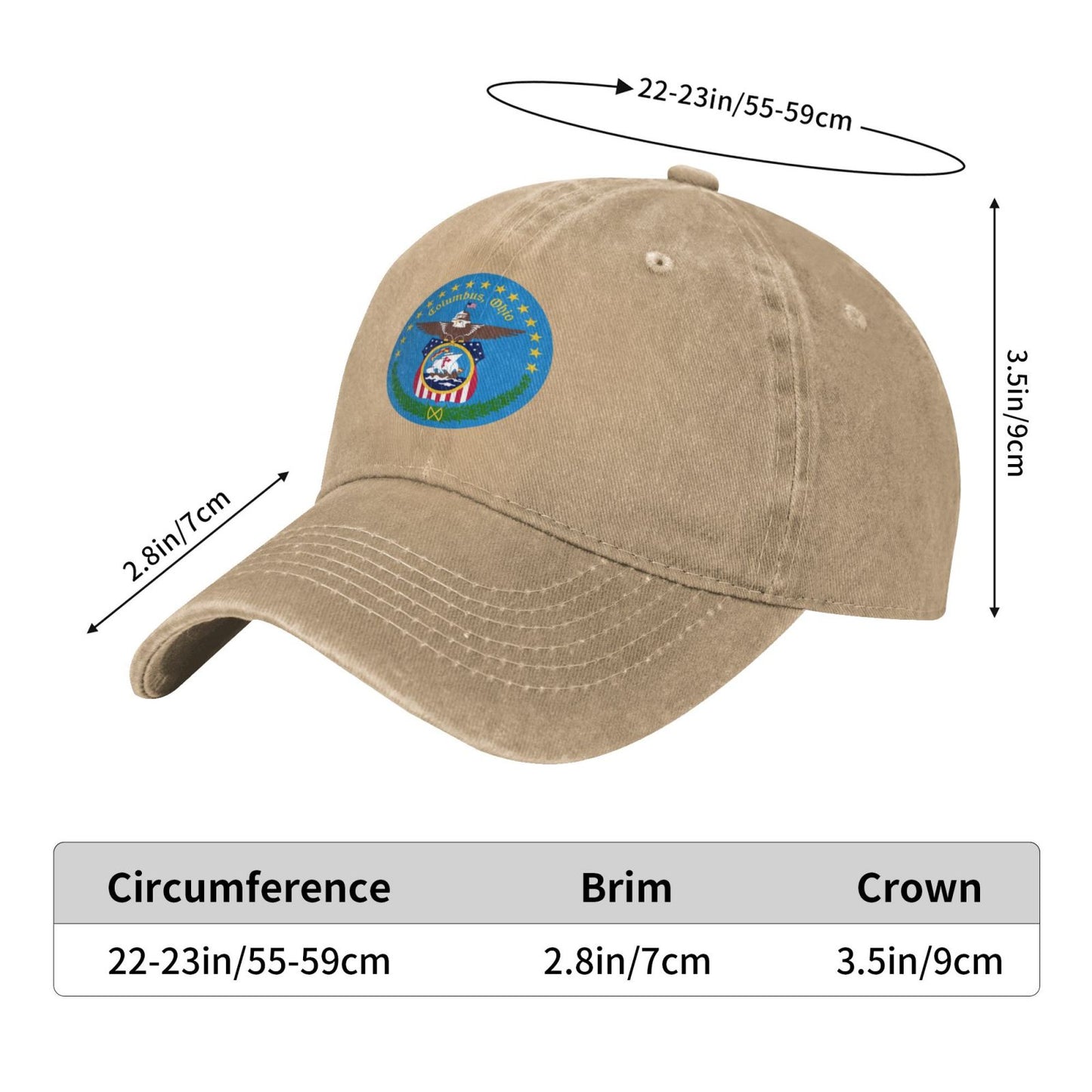 Columbus Printed unisex baseball cap adjustable cap outdoor sun hats trucker hat