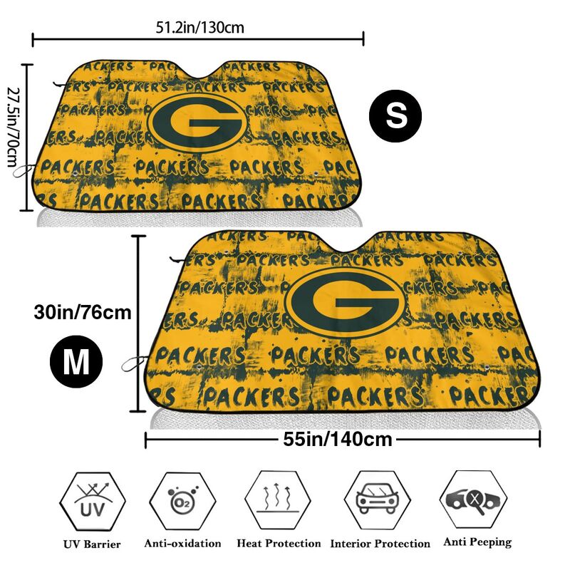 Green Bay Packers Printed front windshield sunshade car windshield sunshade (multi size)