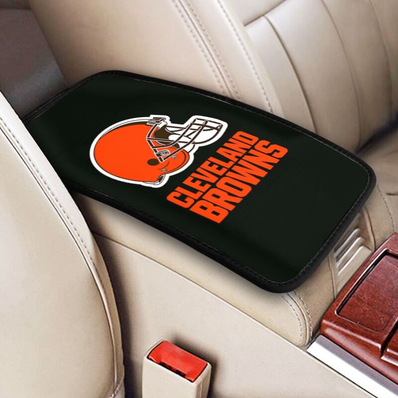 Cleveland Browns Printed car center armrest box pad anti slip pad