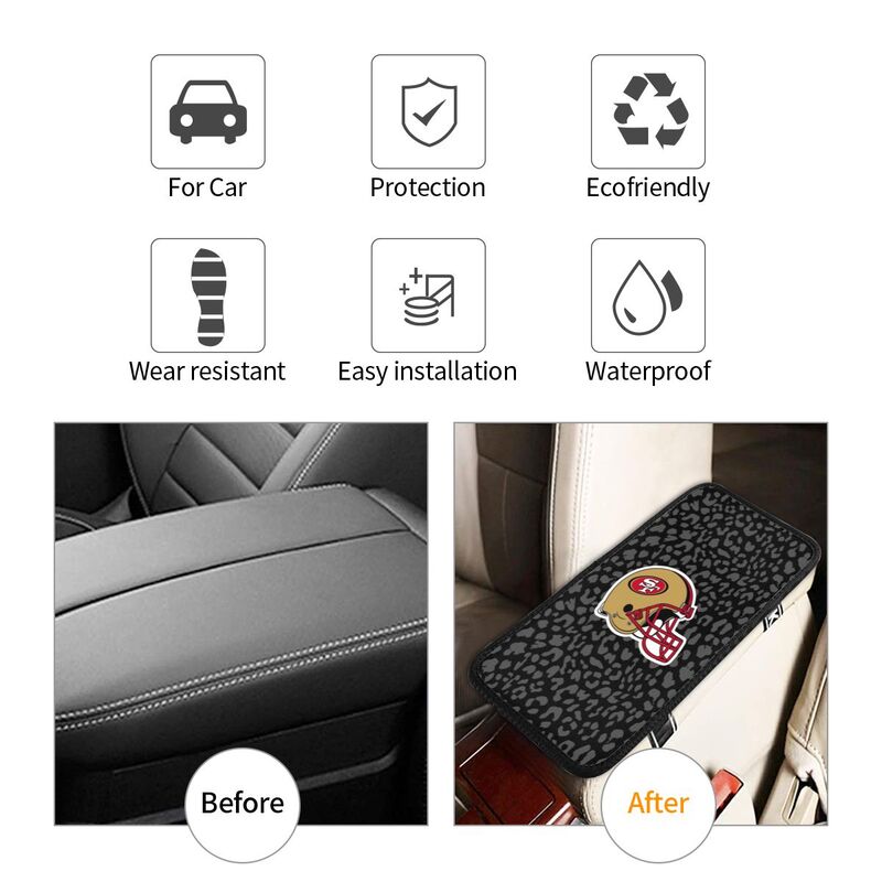 San Francisco 49ers printed Car handrail box cushion Personalized car armrest cover