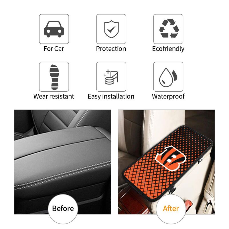 Cincinnati Bengals Car handrail box cushion Personalized printed car armrest cover