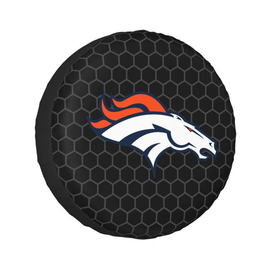 Denver Broncos Grid printed car tire cover dustproof and waterproof tire cover