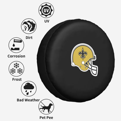 New Orleans Saints 2 Car tire protective cover waterproof and dustproof tire cover