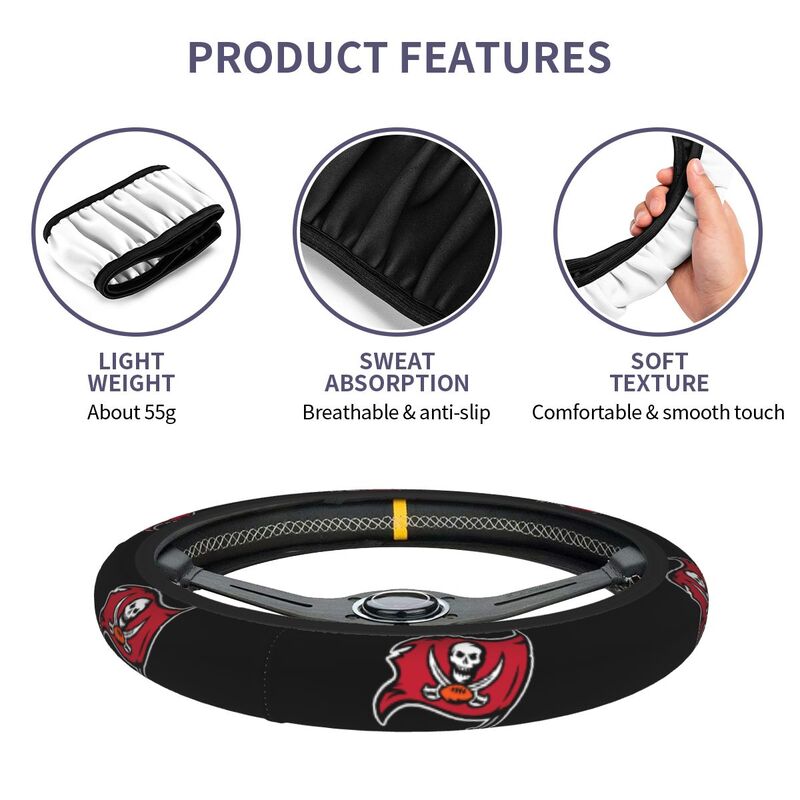 Tampa Bay Buccaneers Printed breathable elastic steering wheel protective cover