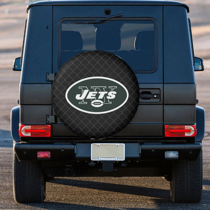 New York Jets Grid background car tire waterproof dustproof protective cover