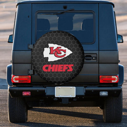 Kansas City Chiefs Grid printed car tire cover dustproof and waterproof tire cover