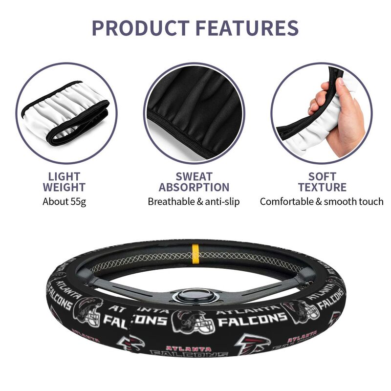 Atlanta Falcons Printed car protective cover elastic steering wheel cover