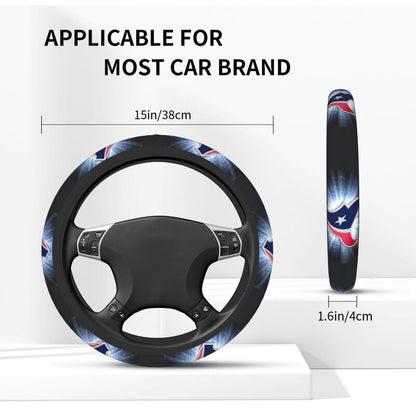 Houston Texans 3 Printed breathable elastic steering wheel protective cover