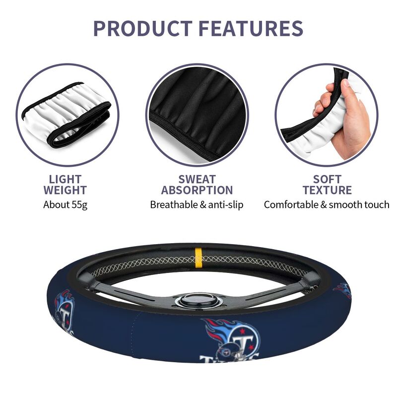 Tennessee Titans Printed elastic steering wheel cover anti slip breathable