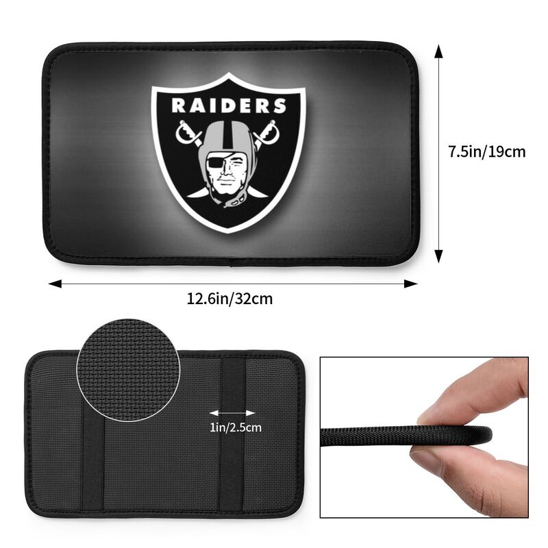 Car armrest box pad Las Vegas Raiders 2 Printed center armrest box pad protective pad