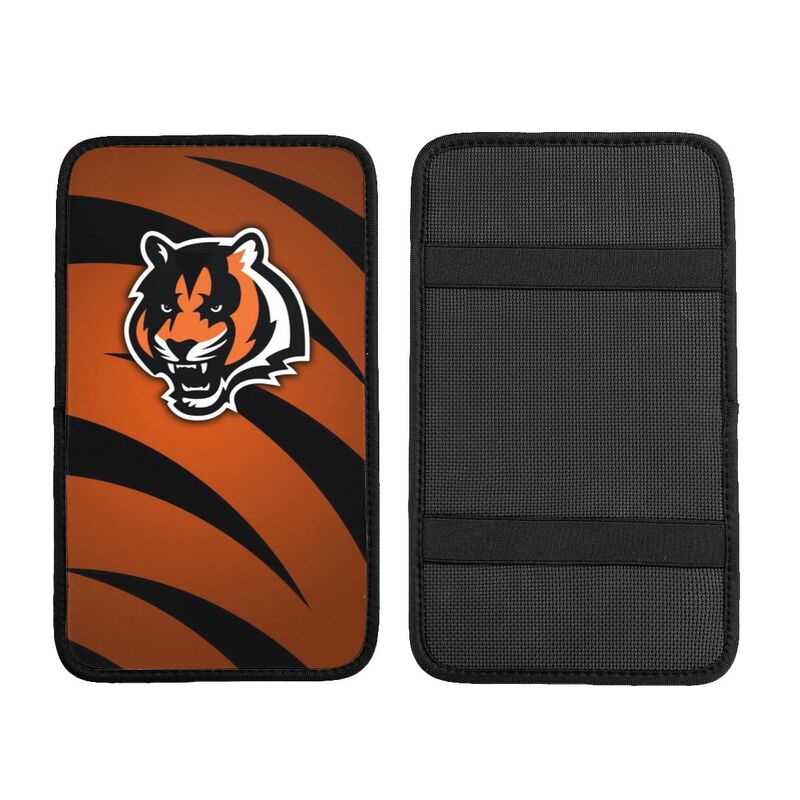 Car armrest box pad Cincinnati Bengals 3 Printed center armrest box pad protective pad