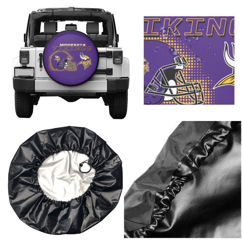 Minnesota Vikings Print car tire protection cover car spare tire dust protection covers