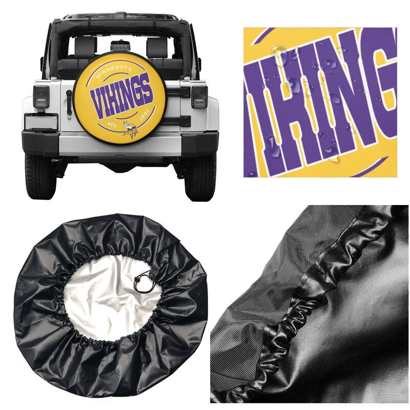 Minnesota Vikings Printing car tire protection cover car spare tire dust protection cover