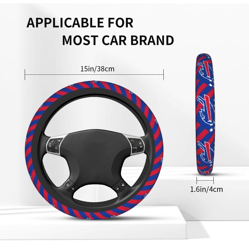 Buffalo Bills Printed breathable elastic steering wheel protective cover