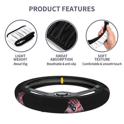 Houston Texans 4 Printed breathable elastic steering wheel cover anti slip cover
