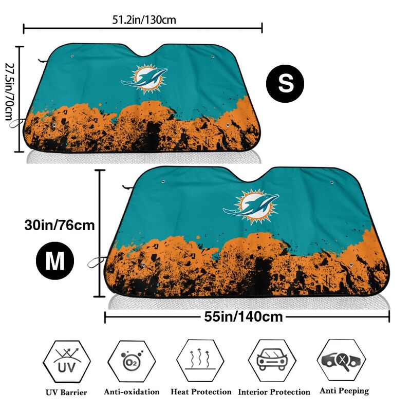 Miami Dolphins Print car front windshield sunshade car windshield sunshade (multi size)