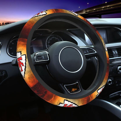 Kansas City Chiefs Printed breathable elastic steering wheel cover anti slip cover