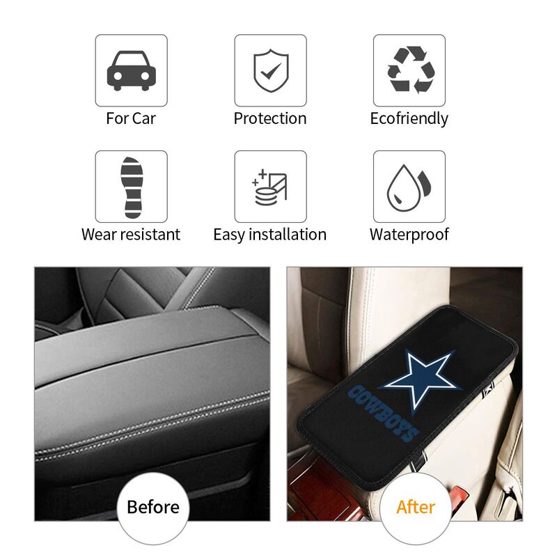 Car armrest box pad Dallas Cowboys 4 Printed center armrest box pad protective pad