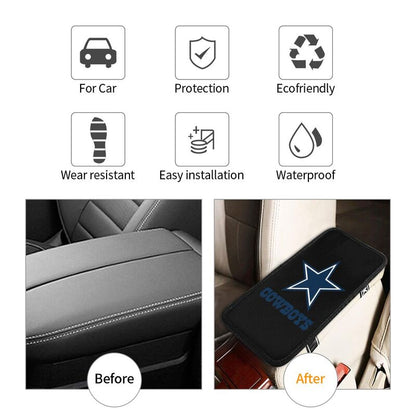 Car armrest box pad Dallas Cowboys 4 Printed center armrest box pad protective pad