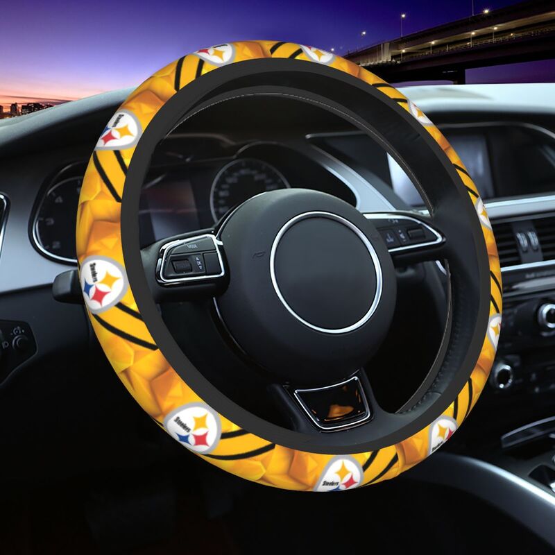 Pittsburgh Steelers Printed car protective cover elastic steering wheel cover