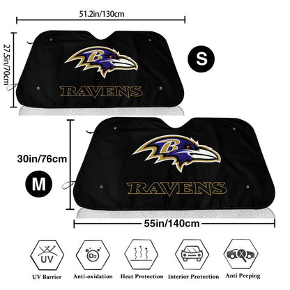 Baltimore Ravens 3 Printed car windshield sunshade (multi size)  front windshield sunshade