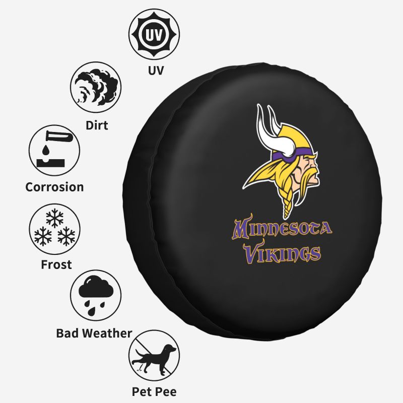 Minnesota Vikings 4 Car tire protective cover waterproof and dustproof tire cover