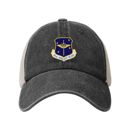 USAF- 19th Airlift Wing Printed unisex baseball cap adjustable grid baseball cap veteran gift