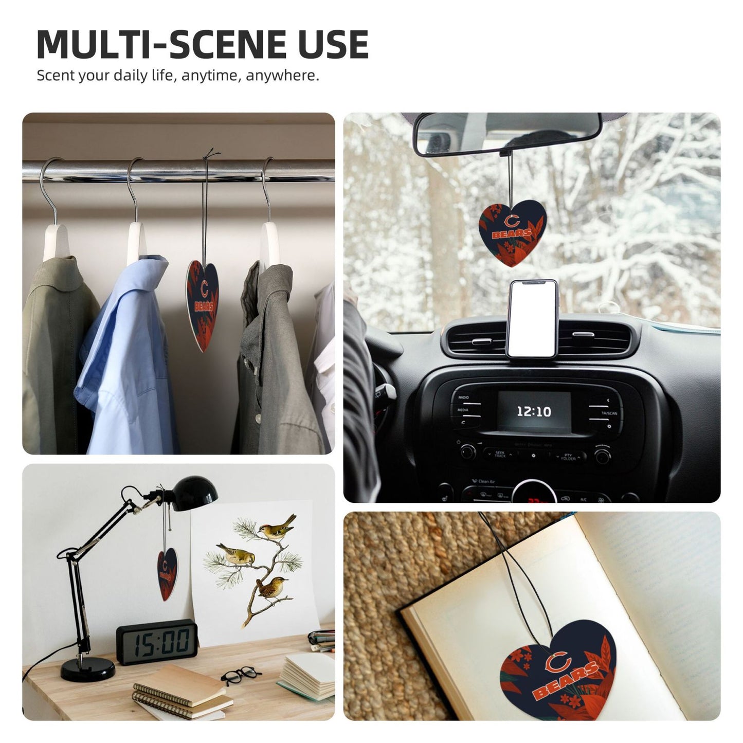 4pcs- Chicago Bears car aromatherapy tablets Car Air Fresheners Cards Set