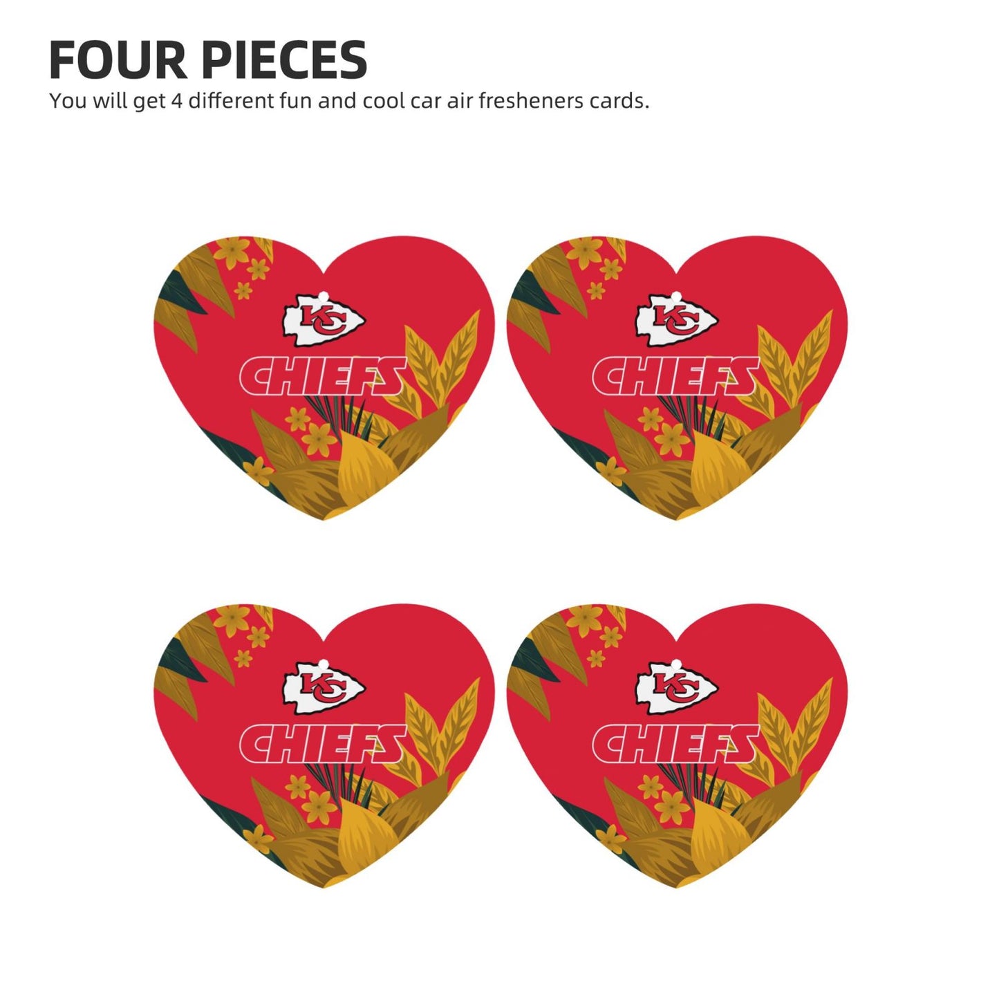 4pcs- Kansas City Chiefs car aromatherapy tablets Car Air Fresheners Cards Set